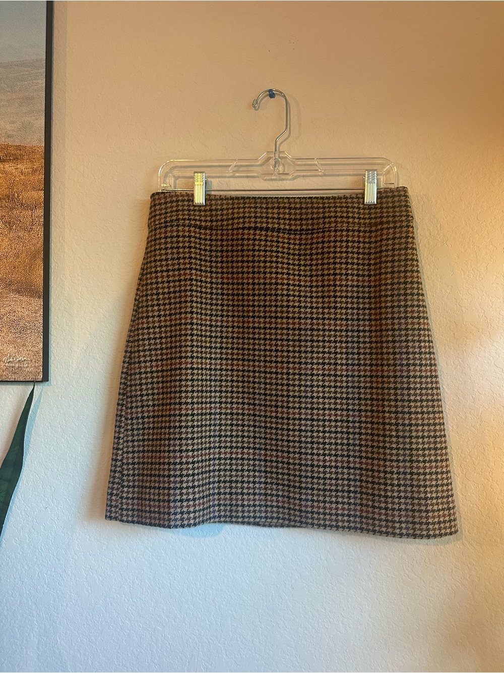 J.Crew Houndstooth A-Line Mini Skirt - Brown